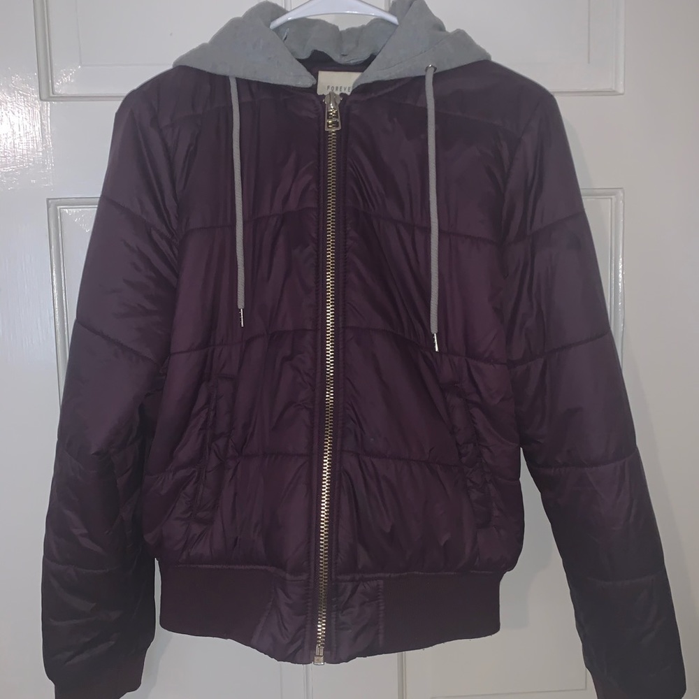 Forever 21 Plum bomber jacket